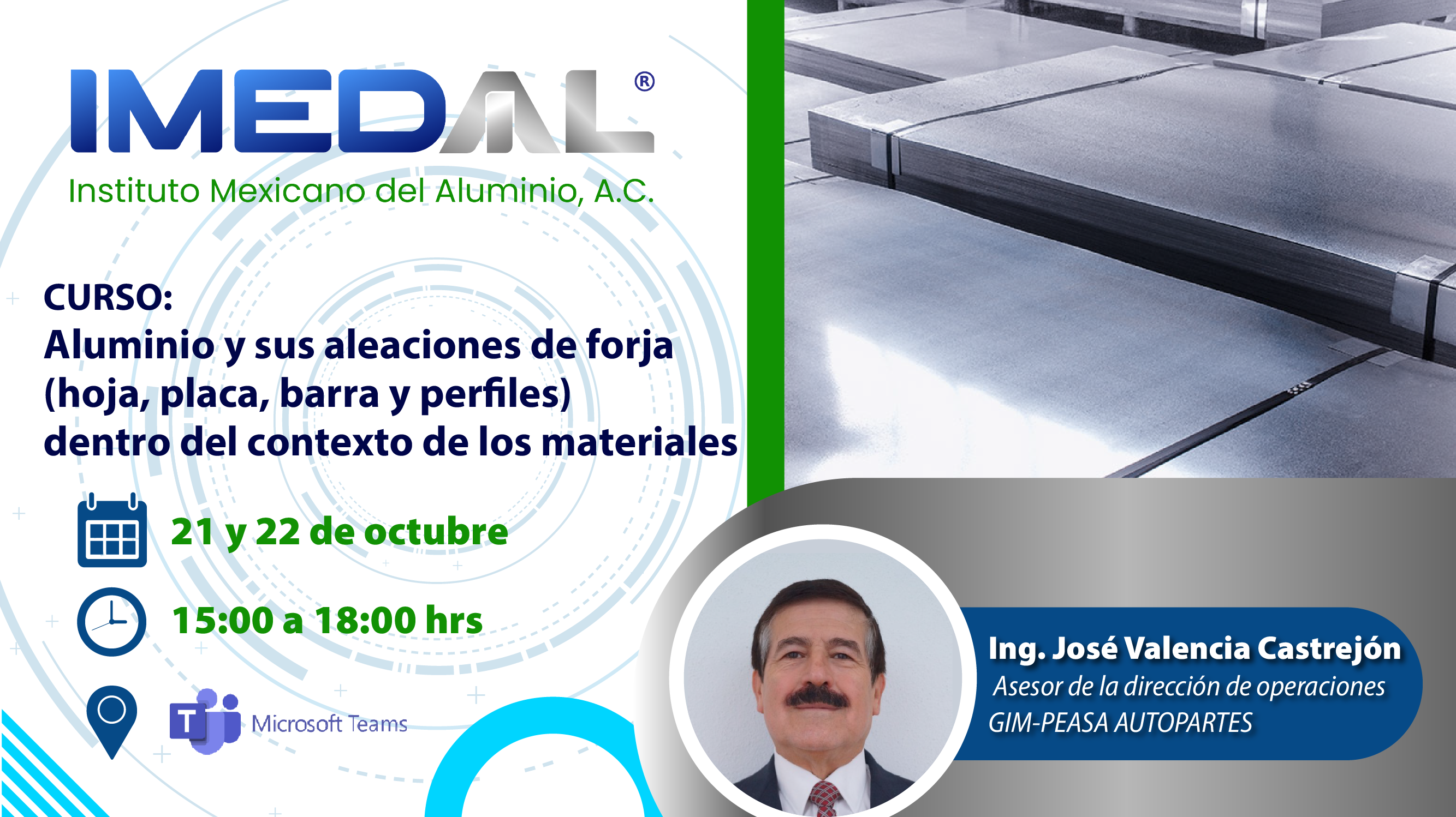 Curso: Aluminio y sus aleaciones de forja (hoja, placa, barra y perfiles) dentro del contexto de los materiales